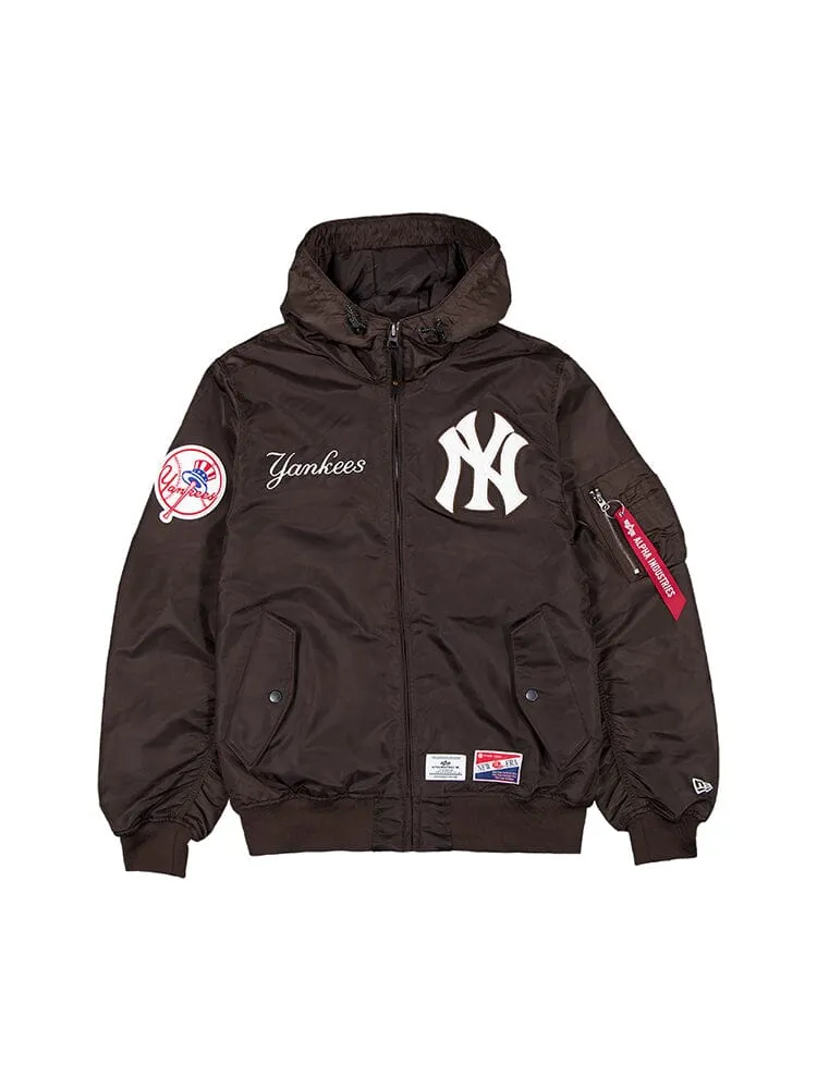 NEW YORK YANKEES X ALPHA X NEW ERA L-2B BOMBER JACKET (BURNT WOOD) sold by Alpha Industries