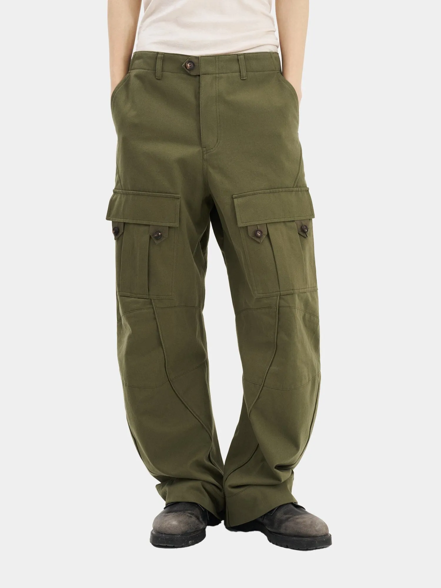 JIYONG KIM X ALPHA CURVED MULTI-POCKET TROUSERS sold by Alpha Industries product image thumbnail 2
