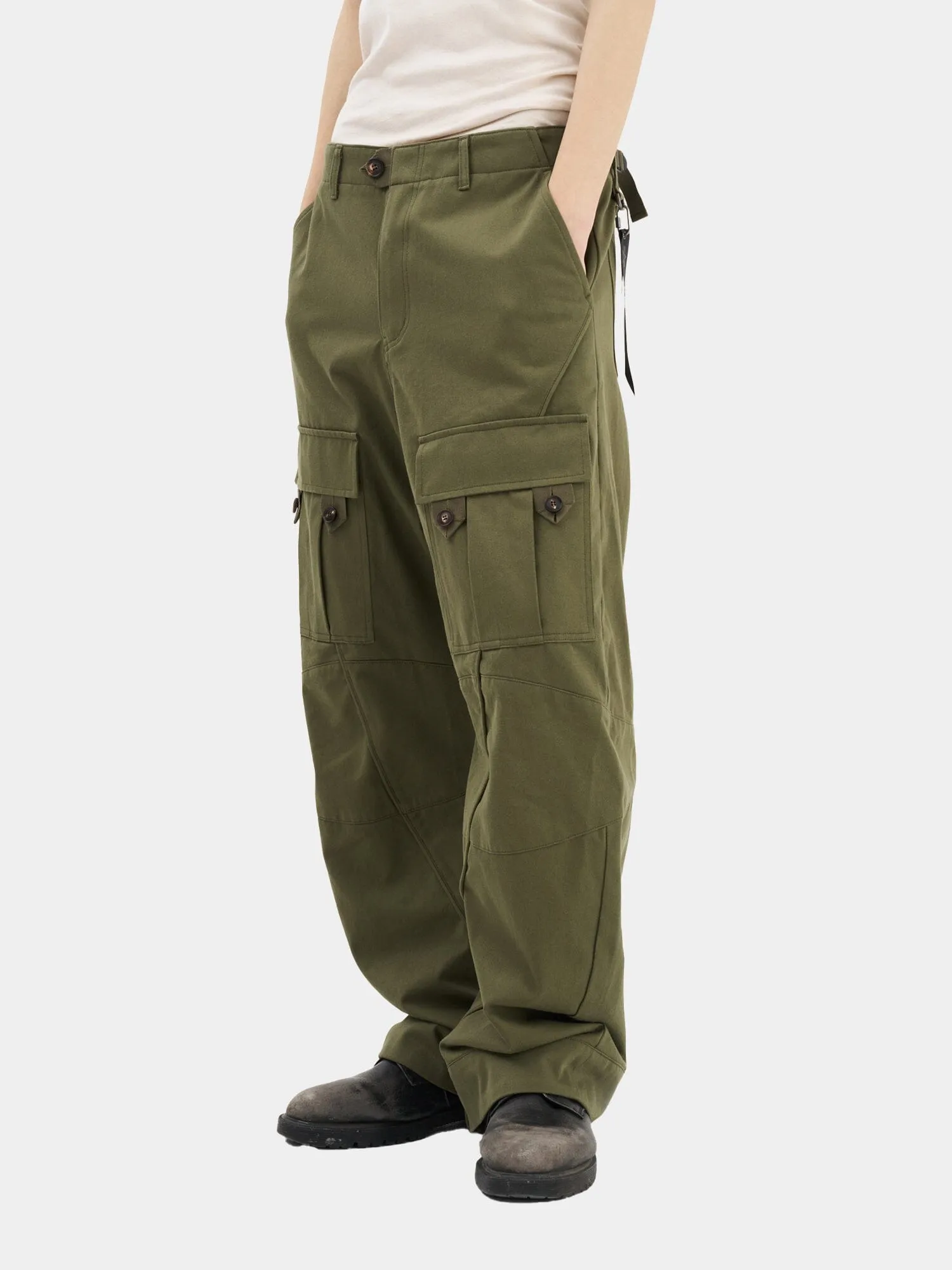 JIYONG KIM X ALPHA CURVED MULTI-POCKET TROUSERS sold by Alpha Industries product image thumbnail 4
