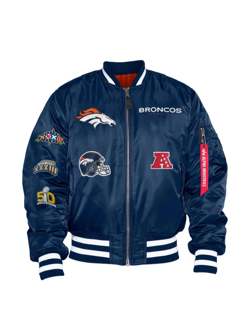 DENVER BRONCOS X ALPHA X NEW ERA MA-1 BOMBER JACKET sold by Alpha Industries