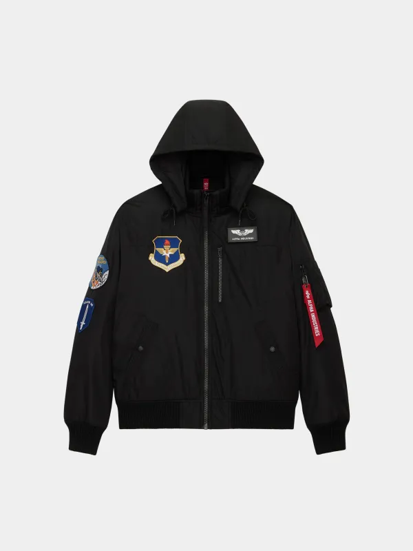 PATCHED HOODED RIB FLIGHT JACKET sold by Alpha Industries