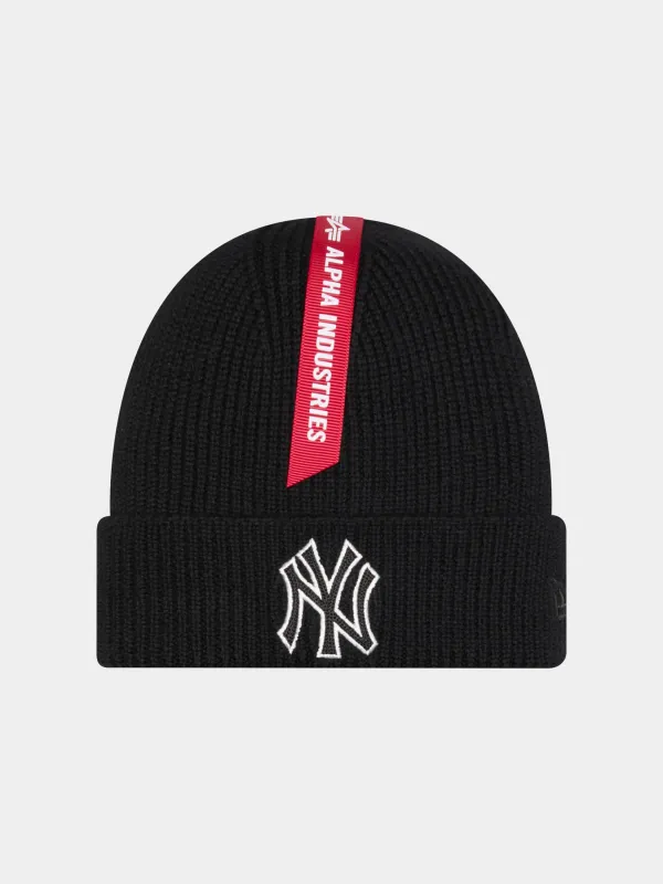 NEW YORK YANKEES X ALPHA X NEW ERA SHORT CUFF BEANIE (BLACK) sold by Alpha Industries