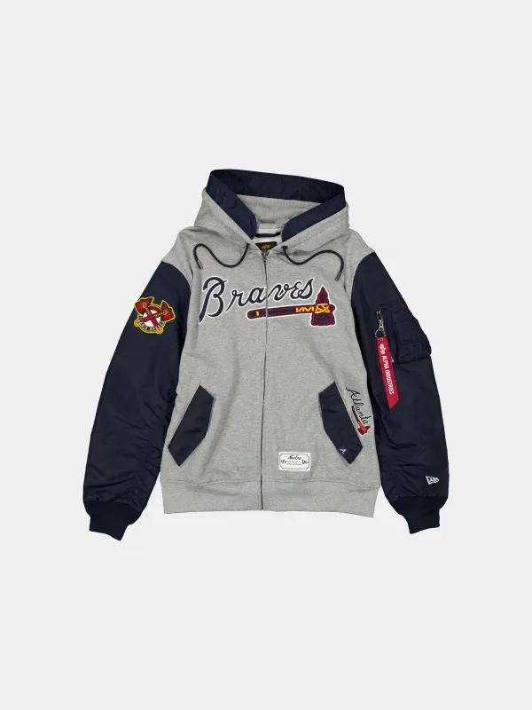 ATLANTA BRAVES X ALPHA X NEW ERA MA-1 ZIP UP HOODIE sold by Alpha Industries