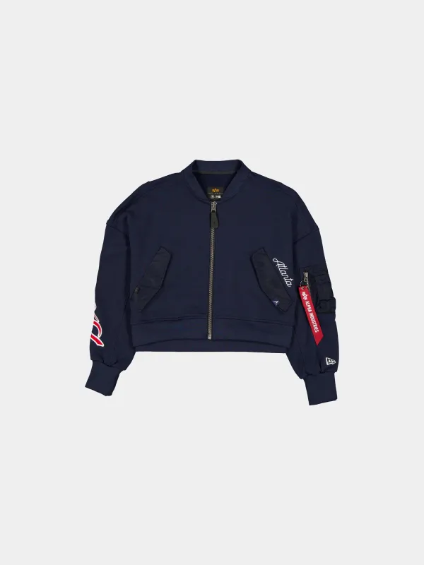 ATLANTA BRAVES X ALPHA X NEW ERA L-2B FRENCH TERRY JACKET WOMENS sold by Alpha Industries