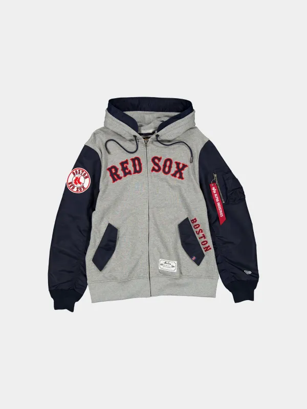 BOSTON RED SOX X ALPHA X NEW ERA MA-1 ZIP UP HOODIE sold by Alpha Industries