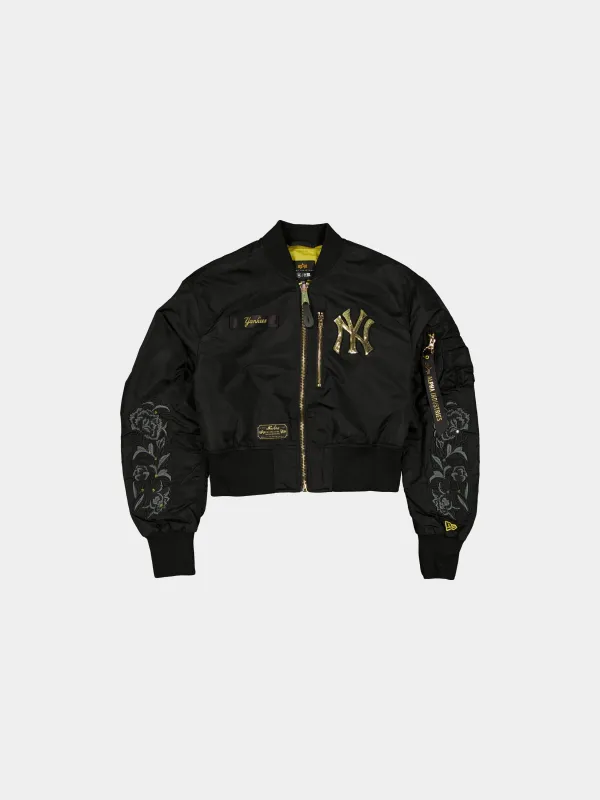 NEW YORK YANKEES X ALPHA X NEW ERA L-2B CROPPED BOMBER JACKET WOMENS sold by Alpha Industries