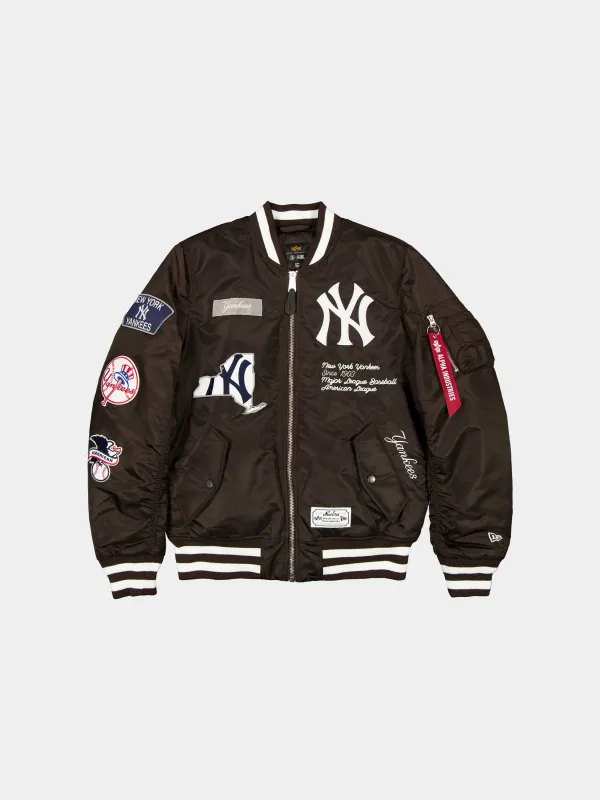 NEW YORK YANKEES X ALPHA X NEW ERA MA-1 BOMBER JACKET (BURNT WOOD) sold by Alpha Industries