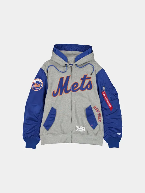 NEW YORK METS X ALPHA X NEW ERA MA-1 ZIP UP HOODIE sold by Alpha Industries