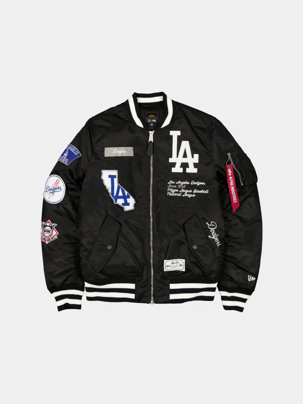 LOS ANGELES DODGERS X ALPHA X NEW ERA MA-1 BOMBER JACKET (BLACK) sold by Alpha Industries