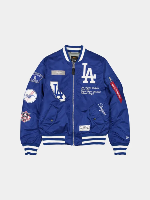 LOS ANGELES DODGERS X ALPHA X NEW ERA MA-1 BOMBER JACKET (BLUE) sold by Alpha Industries