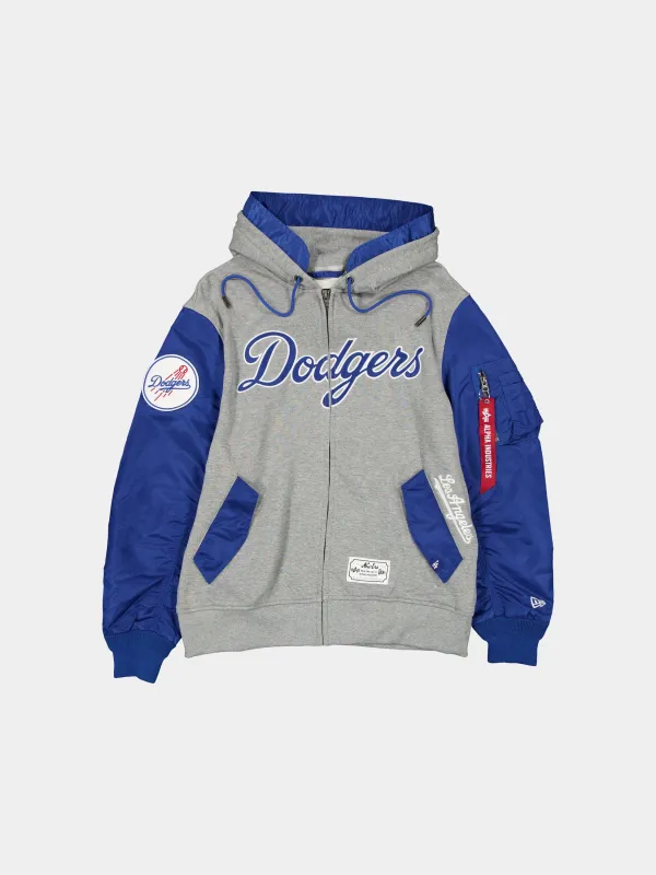 LOS ANGELES DODGERS X ALPHA X NEW ERA MA-1 ZIP UP HOODIE sold by Alpha Industries