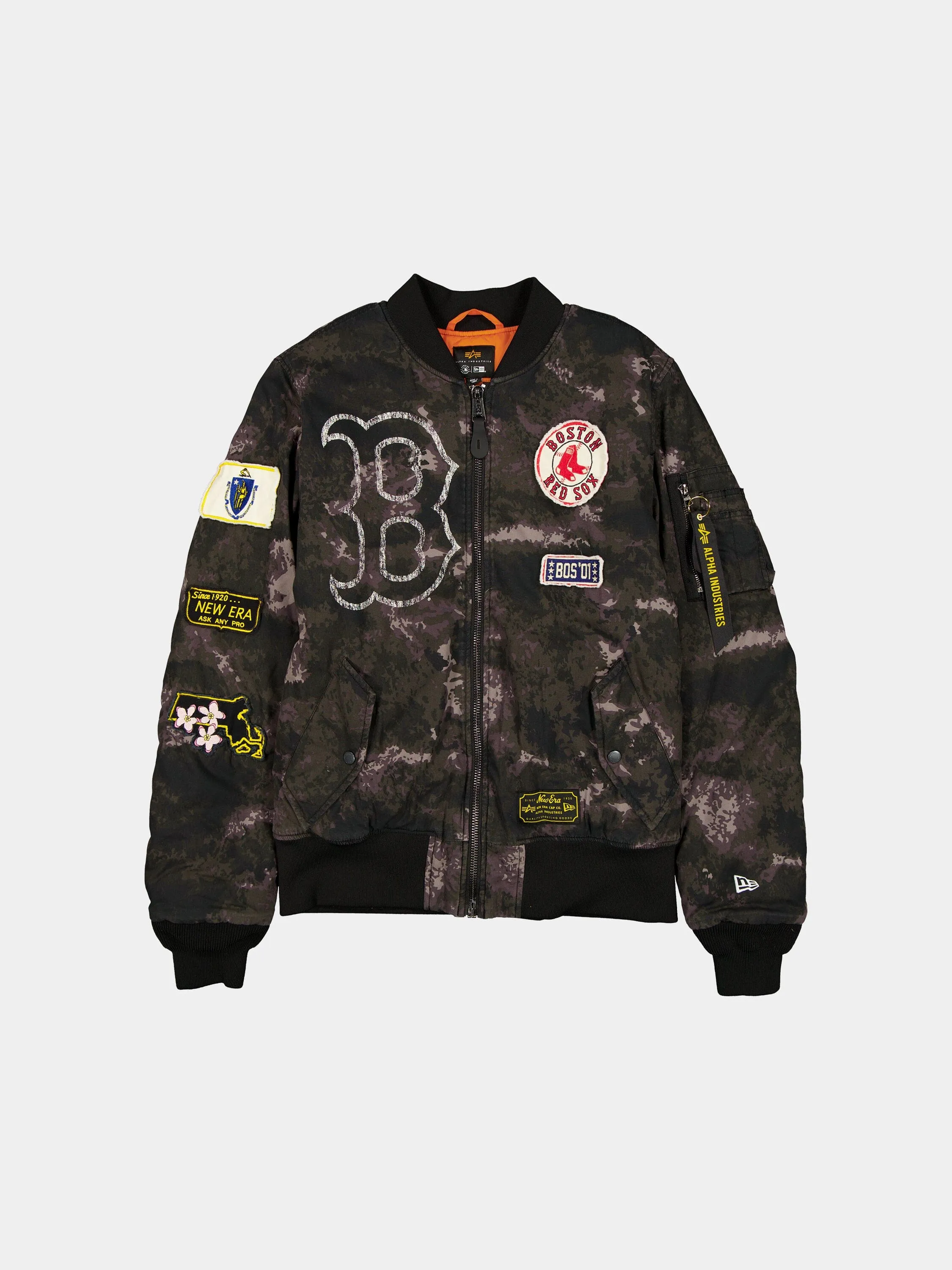 BOSTON RED SOX X ALPHA X NEW ERA MA-1 BOMBER JACKET (BLACK CAMO) sold by Alpha Industries