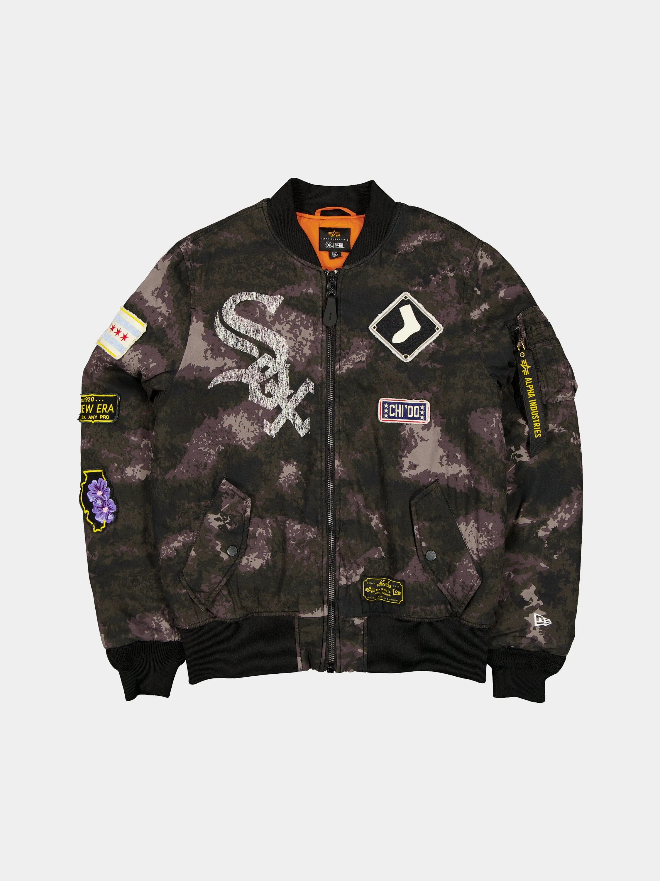 CHICAGO WHITE SOX X ALPHA X NEW ERA MA-1 BOMBER JACKET (BLACK CAMO) sold by Alpha Industries