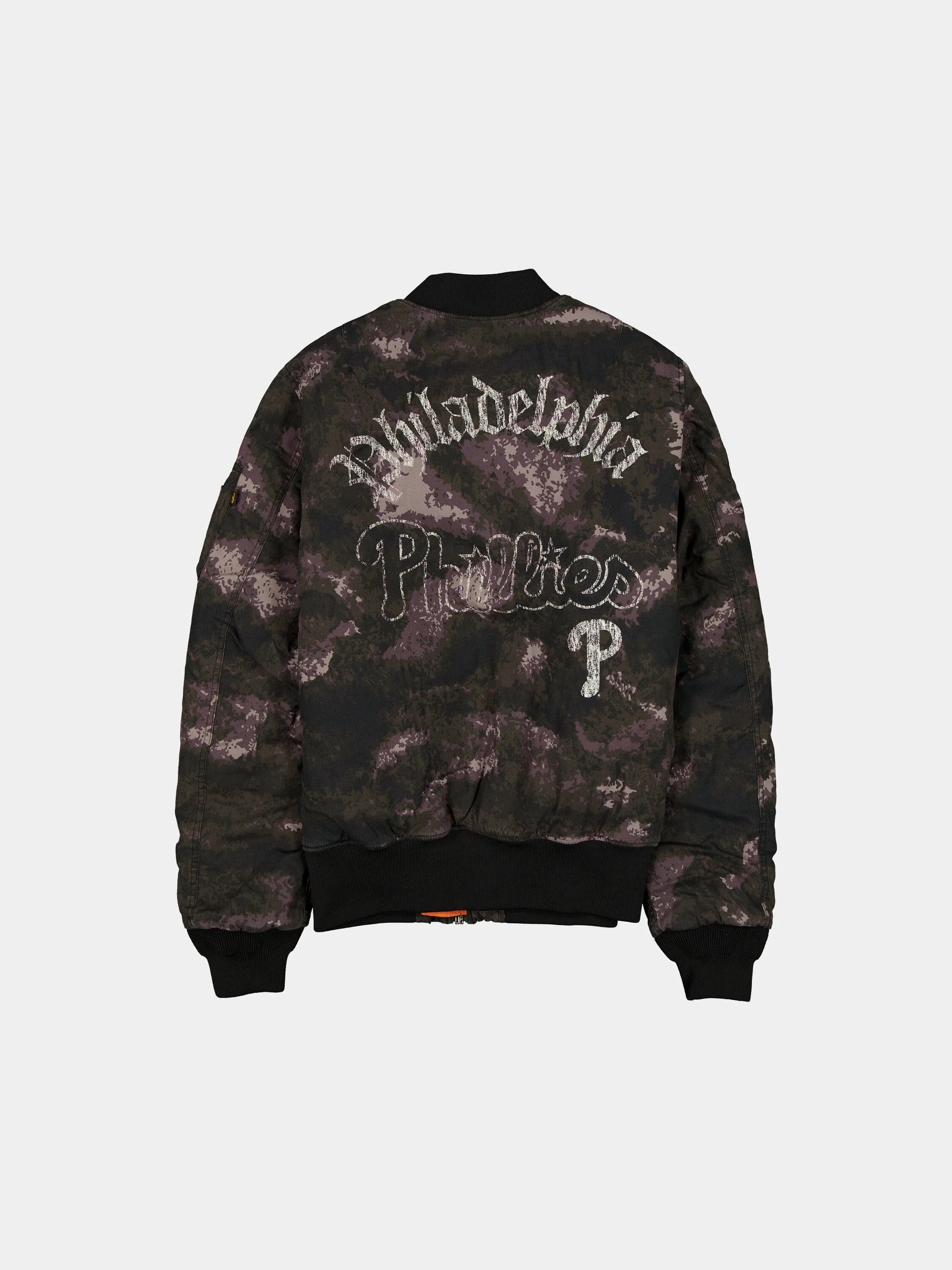 PHILADELPHIA PHILLIES X ALPHA X NEW ERA MA-1 BOMBER JACKET (BLACK CAMO) sold by Alpha Industries product image thumbnail 2