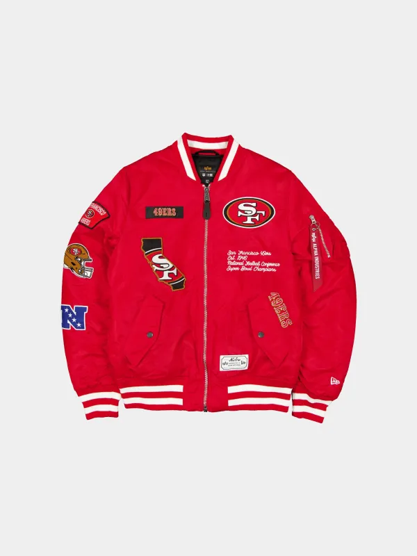 SAN FRANCISCO 49ERS X ALPHA X NEW ERA MA-1 BOMBER JACKET sold by Alpha Industries