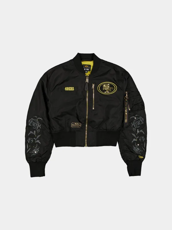 SAN FRANCISCO 49ERS X ALPHA X NEW ERA L-2B CROPPED BOMBER JACKET WOMENS sold by Alpha Industries