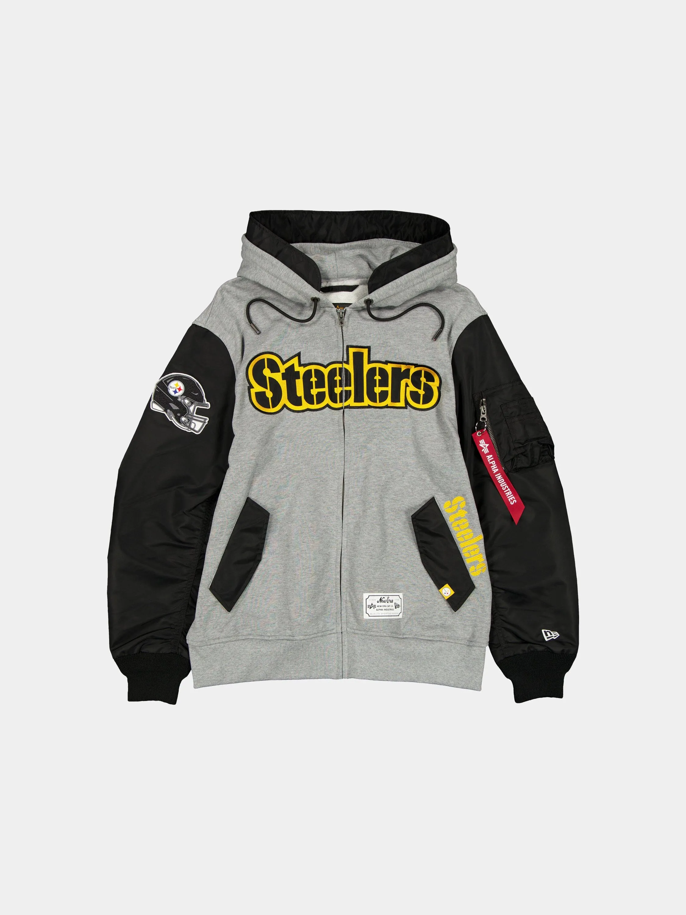 PITTSBURGH STEELERS X ALPHA X NEW ERA MA-1 ZIP UP HOODIE sold by Alpha Industries