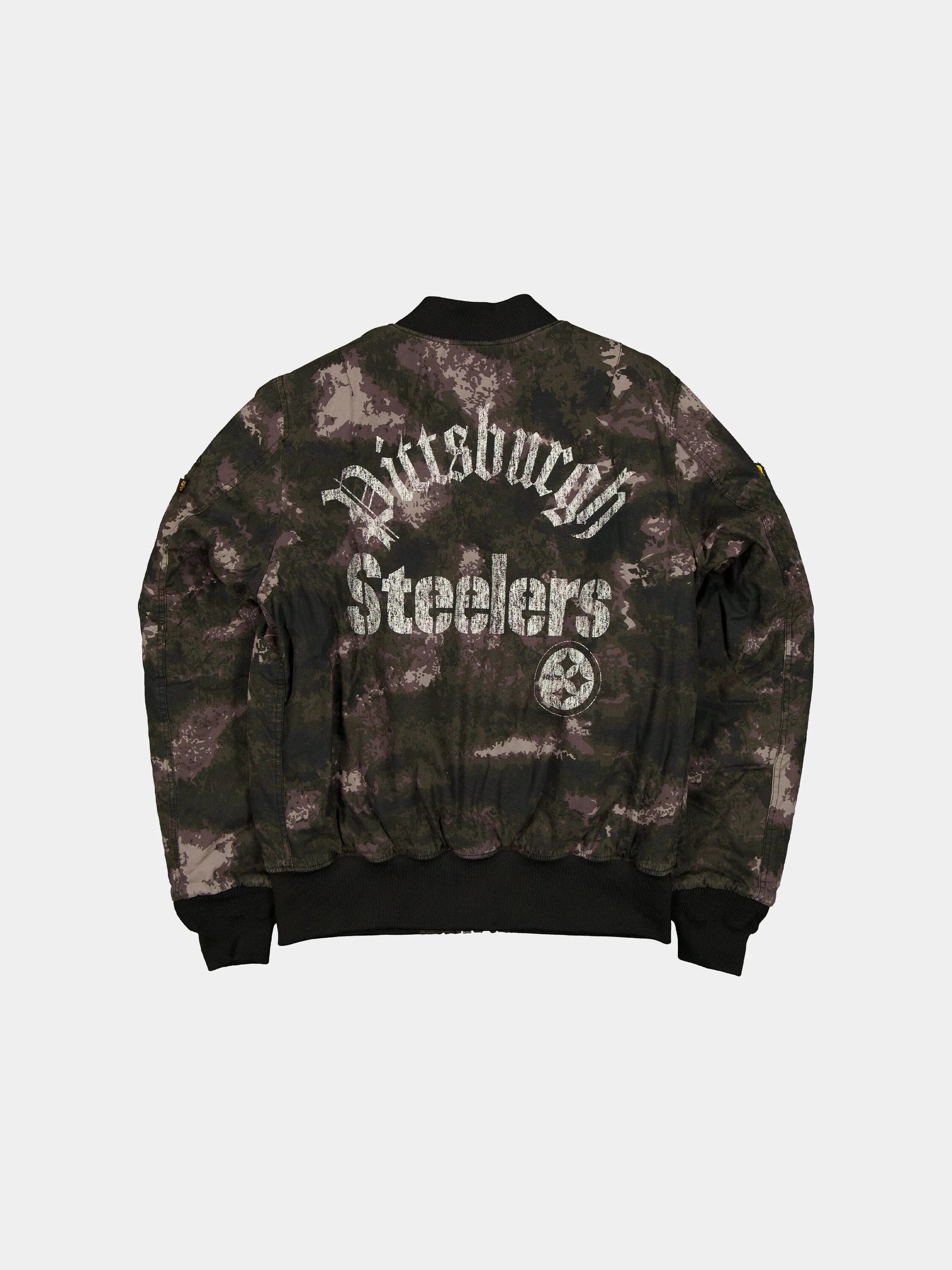 PITTSBURGH STEELERS X ALPHA X NEW ERA MA-1 BOMBER JACKET (BLACK CAMO) sold by Alpha Industries product image thumbnail 2