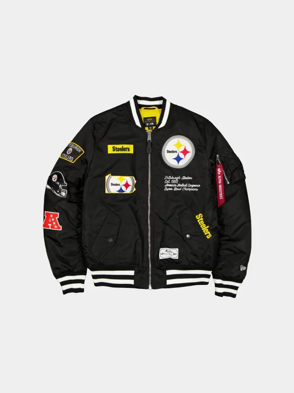 PITTSBURGH STEELERS X ALPHA X NEW ERA MA-1 BOMBER JACKET sold by Alpha Industries