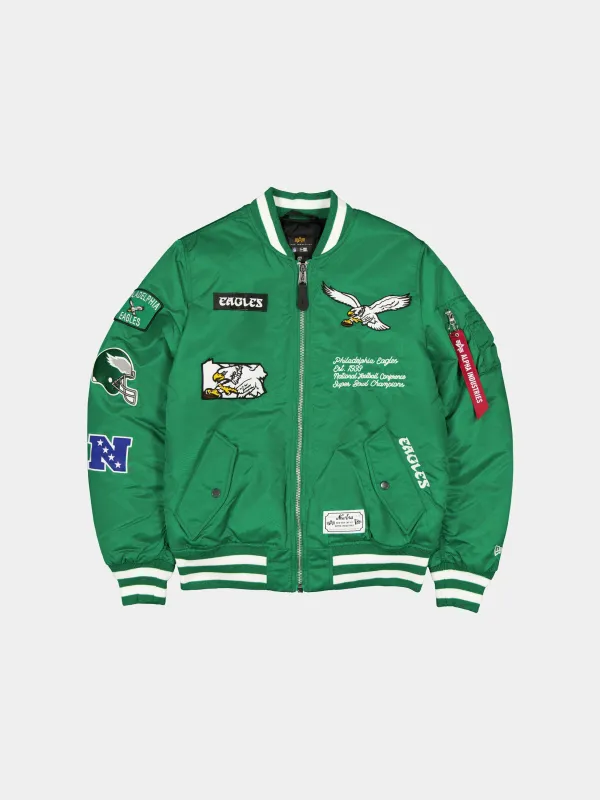 PHILADELPHIA EAGLES X ALPHA X NEW ERA MA-1 BOMBER JACKET sold by Alpha Industries