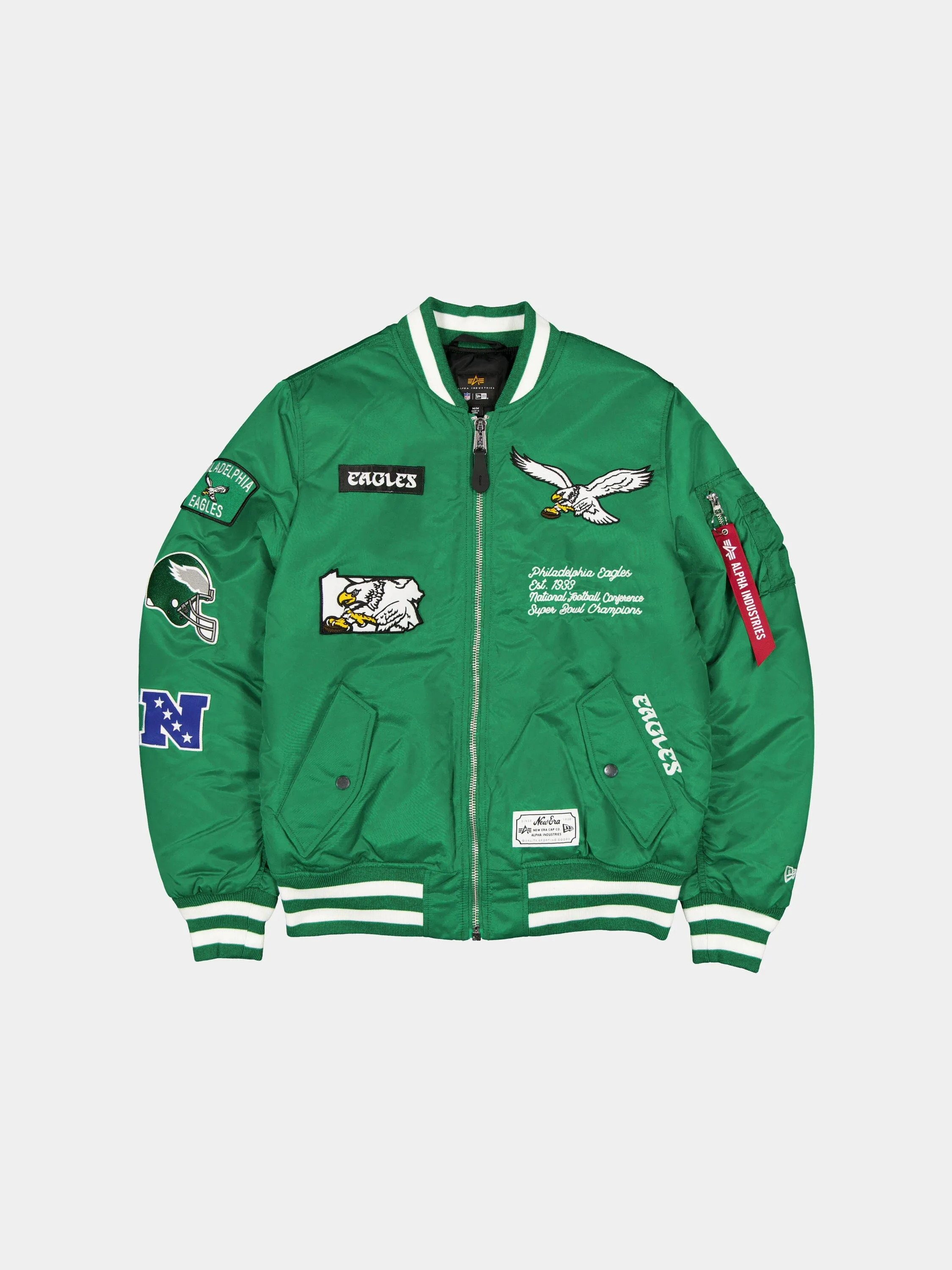 PHILADELPHIA EAGLES X ALPHA X NEW ERA MA-1 BOMBER JACKET sold by Alpha Industries