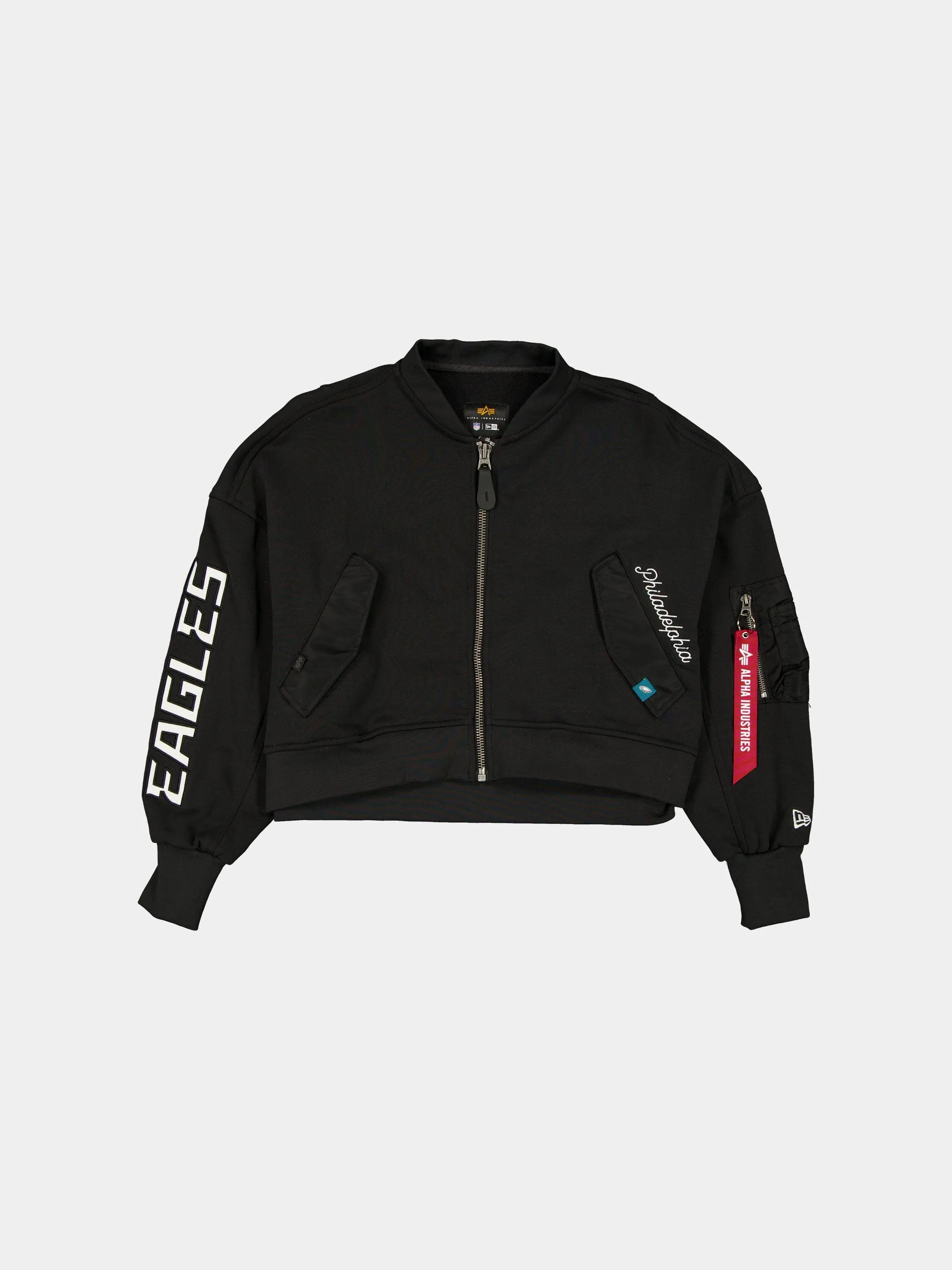 PHILADELPHIA EAGLES X ALPHA X NEW ERA L-2B FRENCH TERRY JACKET WOMENS sold by Alpha Industries
