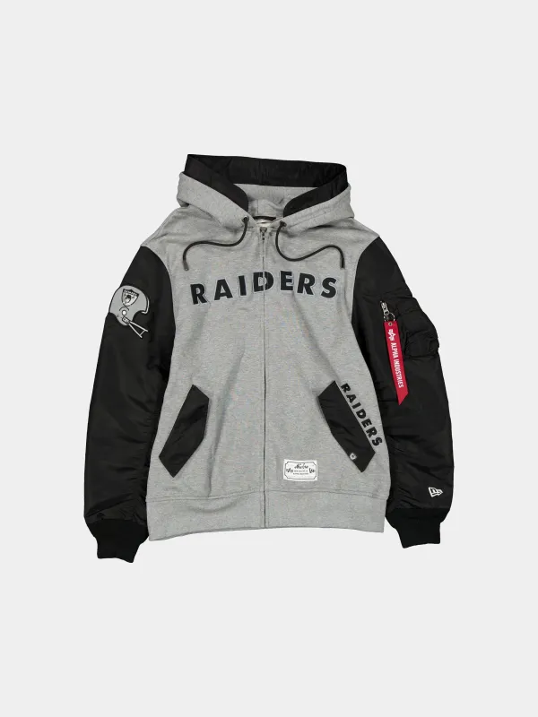 OAKLAND RAIDERS X ALPHA X NEW ERA MA-1 ZIP UP HOODIE sold by Alpha Industries