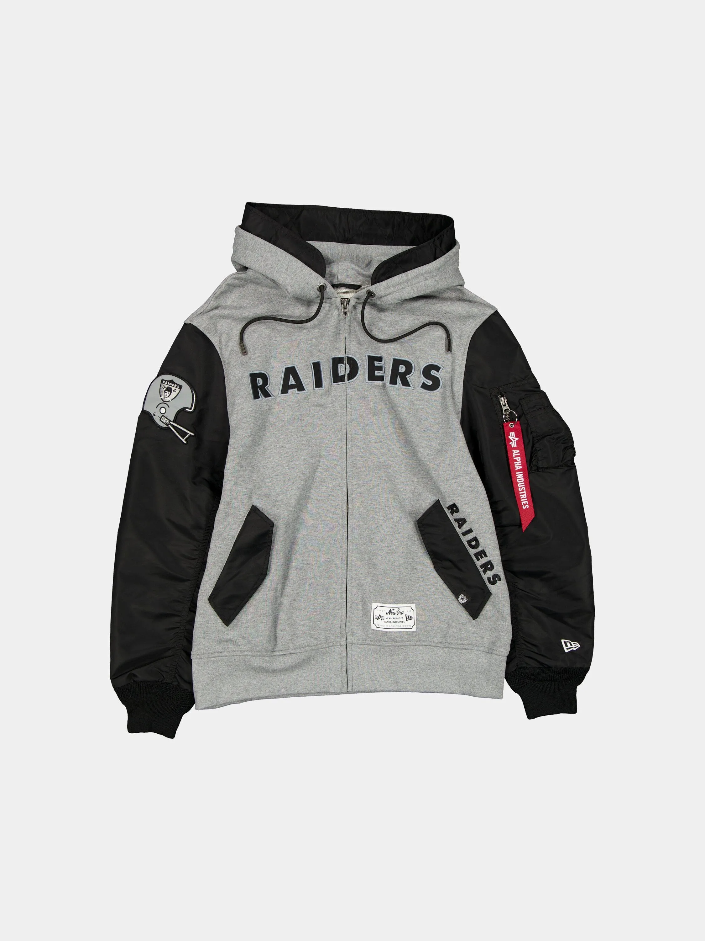 OAKLAND RAIDERS X ALPHA X NEW ERA MA-1 ZIP UP HOODIE sold by Alpha Industries