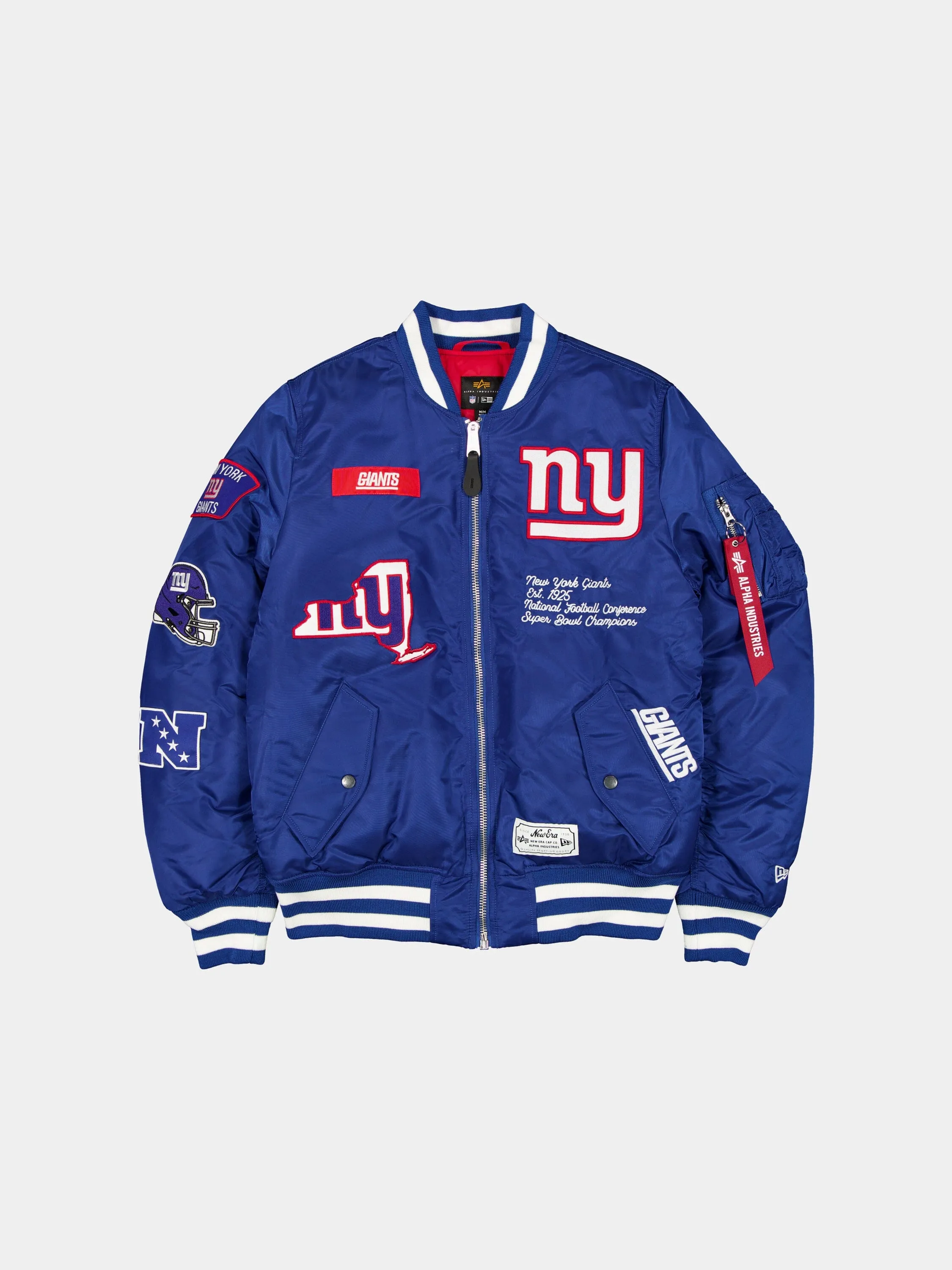 NEW YORK GIANTS X ALPHA X NEW ERA MA-1 BOMBER JACKET sold by Alpha Industries