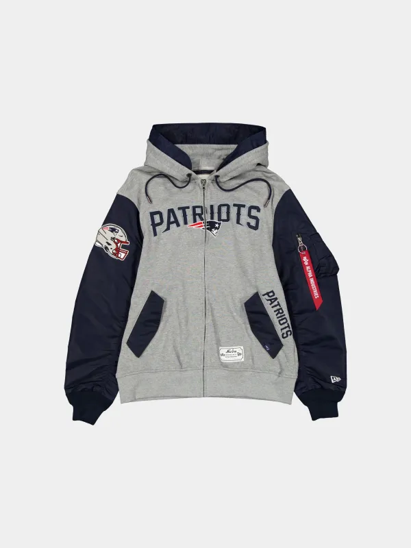 NEW ENGLAND PATRIOTS X ALPHA X NEW ERA MA-1 ZIP UP HOODIE sold by Alpha Industries