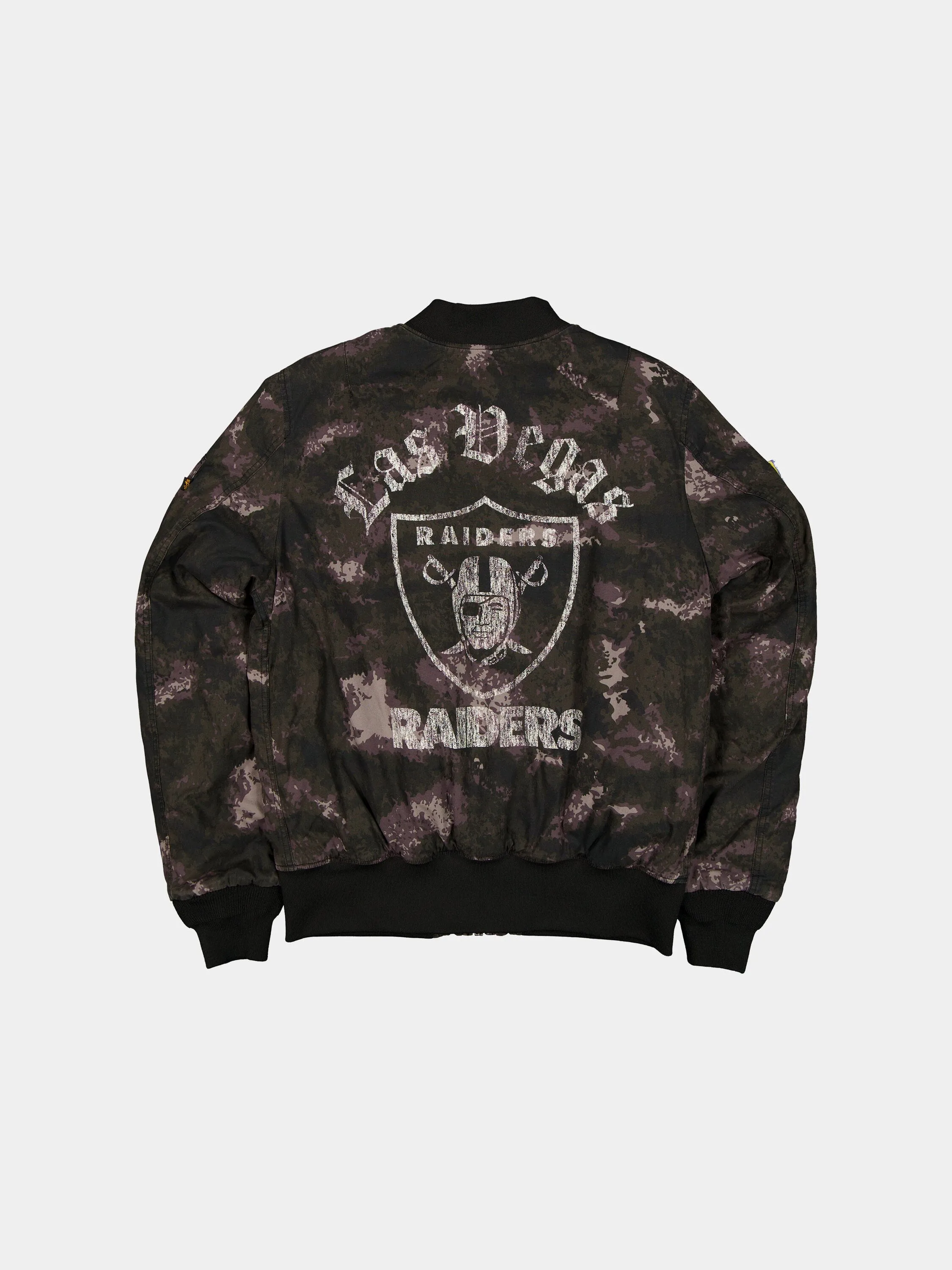 LAS VEGAS RAIDERS X ALPHA X NEW ERA MA-1 BOMBER JACKET (BLACK CAMO) sold by Alpha Industries product image thumbnail 2