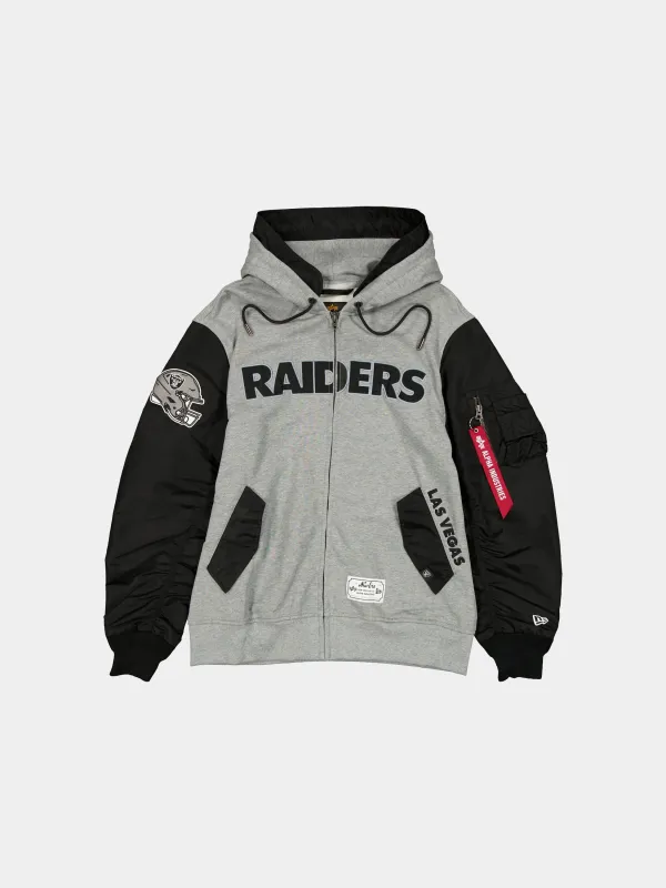 LAS VEGAS RAIDERS X ALPHA X NEW ERA MA-1 ZIP UP HOODIE sold by Alpha Industries