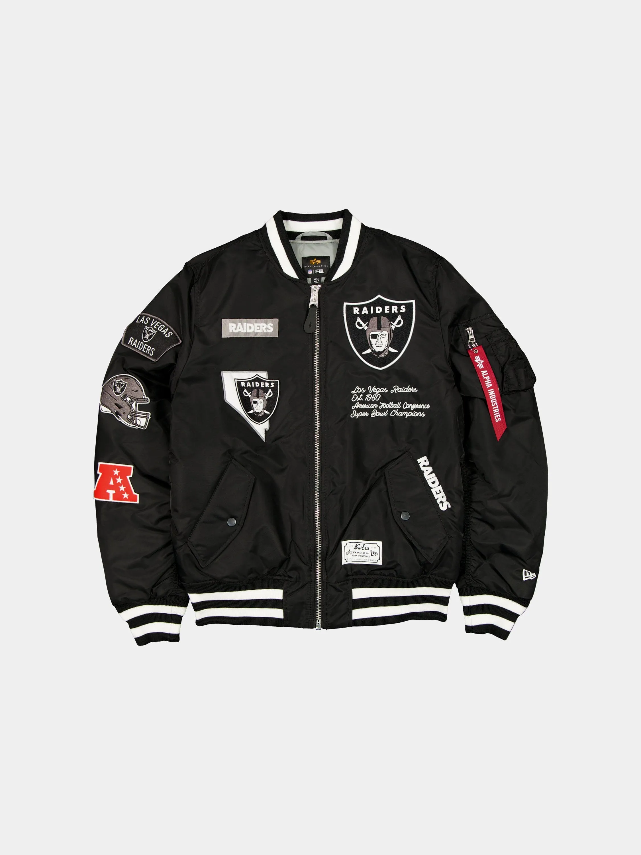 LAS VEGAS RAIDERS X ALPHA X NEW ERA MA-1 BOMBER JACKET sold by Alpha Industries