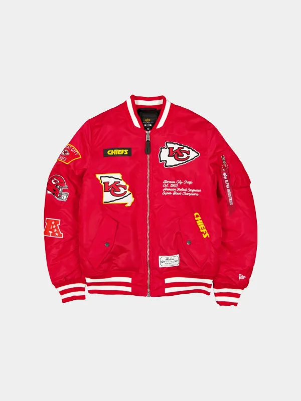 KANSAS CITY CHIEFS X ALPHA X NEW ERA MA-1 BOMBER JACKET sold by Alpha Industries