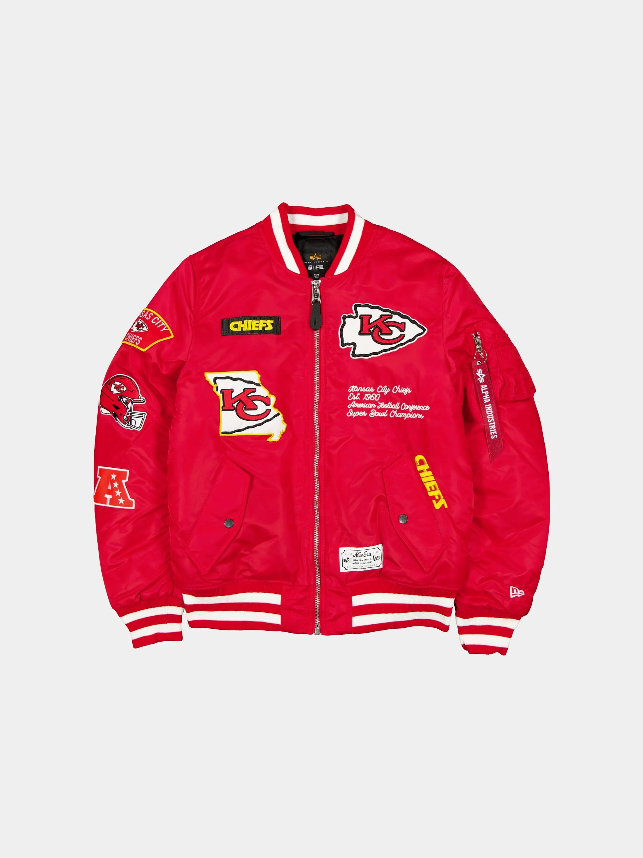KANSAS CITY CHIEFS X ALPHA X NEW ERA MA-1 BOMBER JACKET sold by Alpha Industries