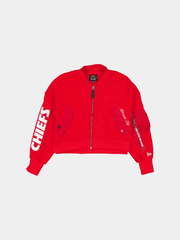 KANSAS CITY CHIEFS X ALPHA X NEW ERA L-2B FRENCH TERRY JACKET WOMENS sold by Alpha Industries