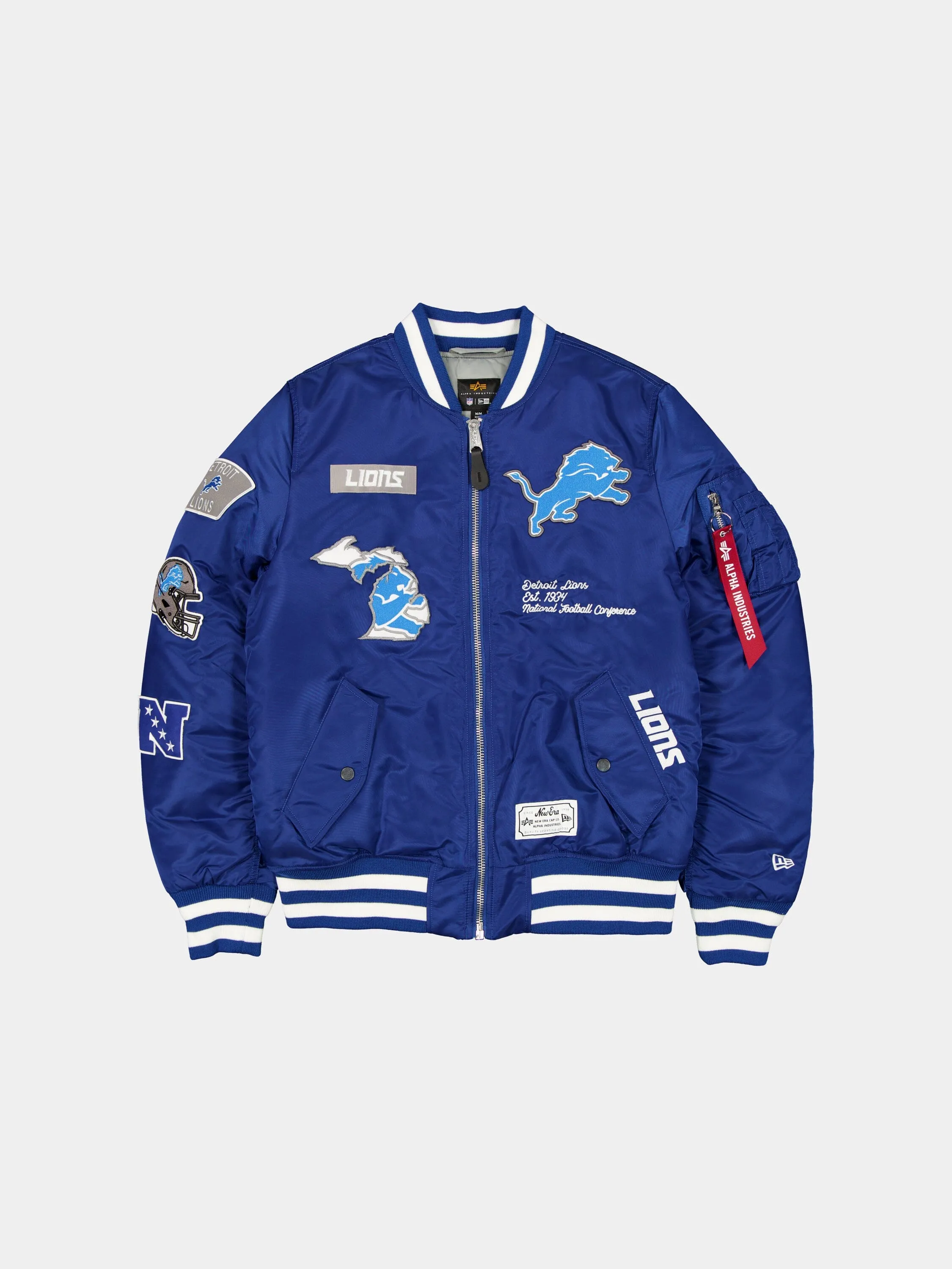 DETROIT LIONS X ALPHA X NEW ERA MA-1 BOMBER JACKET sold by Alpha Industries