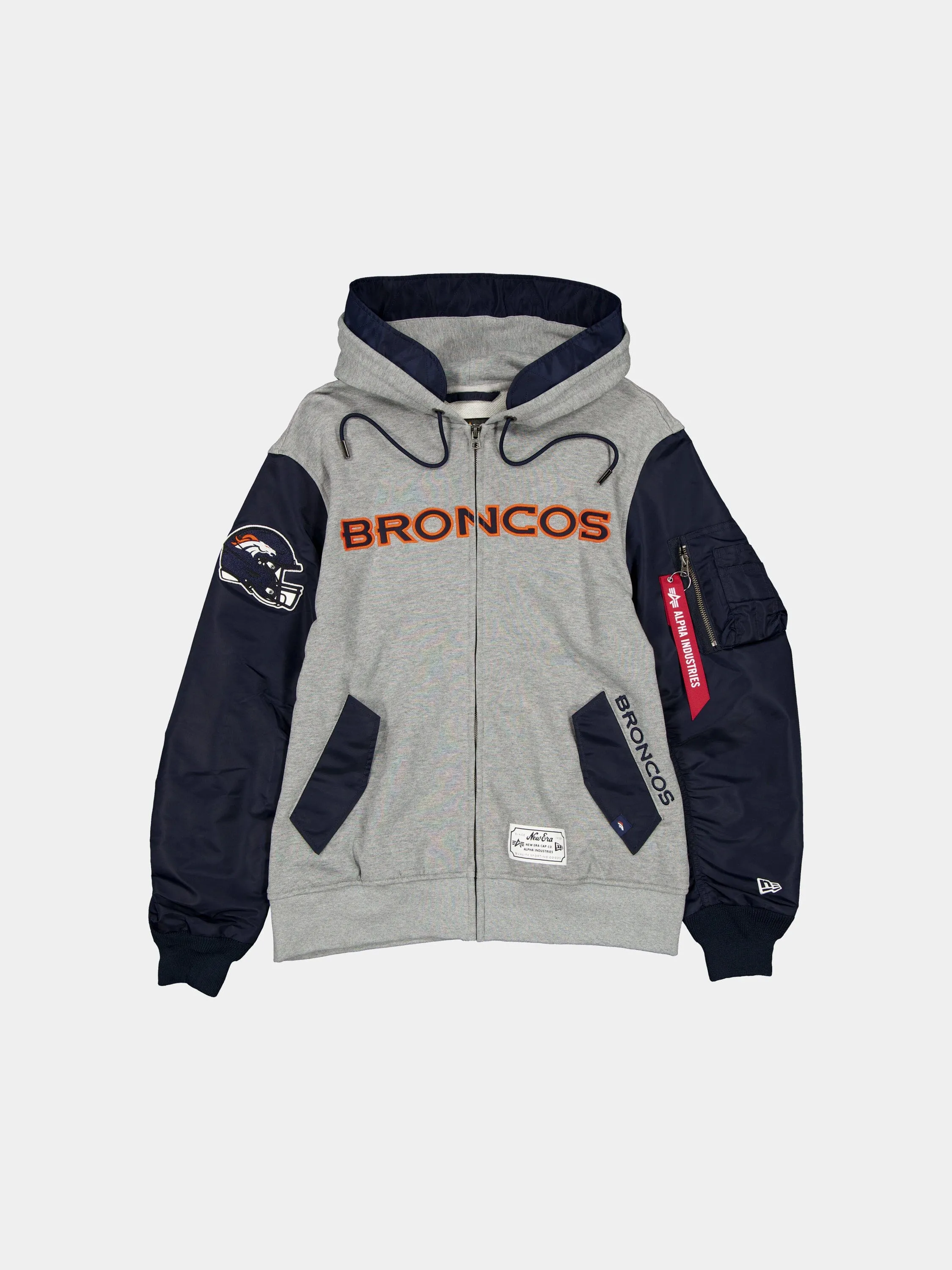 DENVER BRONCOS X ALPHA X NEW ERA MA-1 ZIP UP HOODIE sold by Alpha Industries