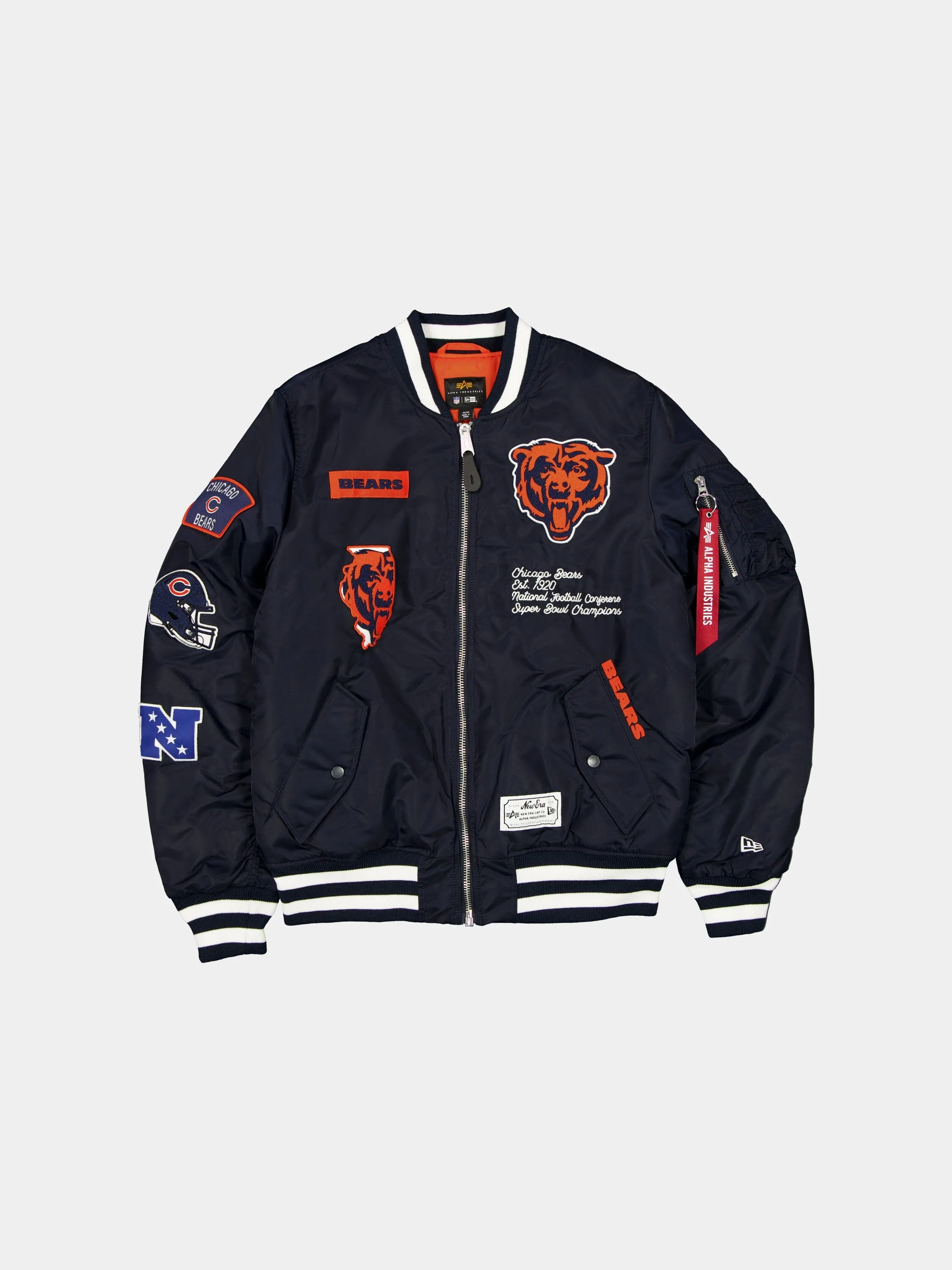 CHICAGO BEARS X ALPHA X NEW ERA MA-1 BOMBER JACKET sold by Alpha Industries