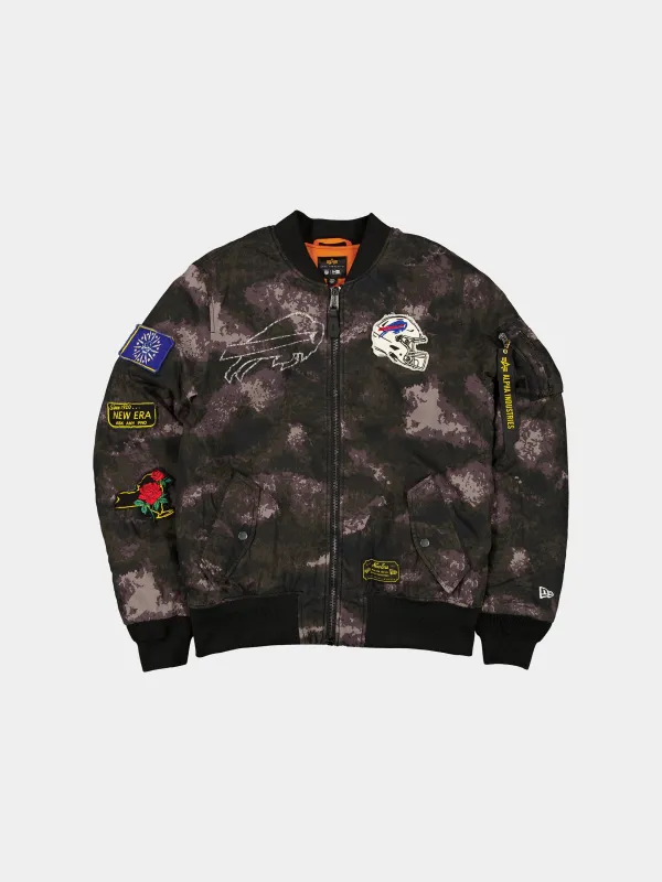 BUFFALO BILLS X ALPHA X NEW ERA MA-1 BOMBER JACKET (BLACK CAMO) sold by Alpha Industries