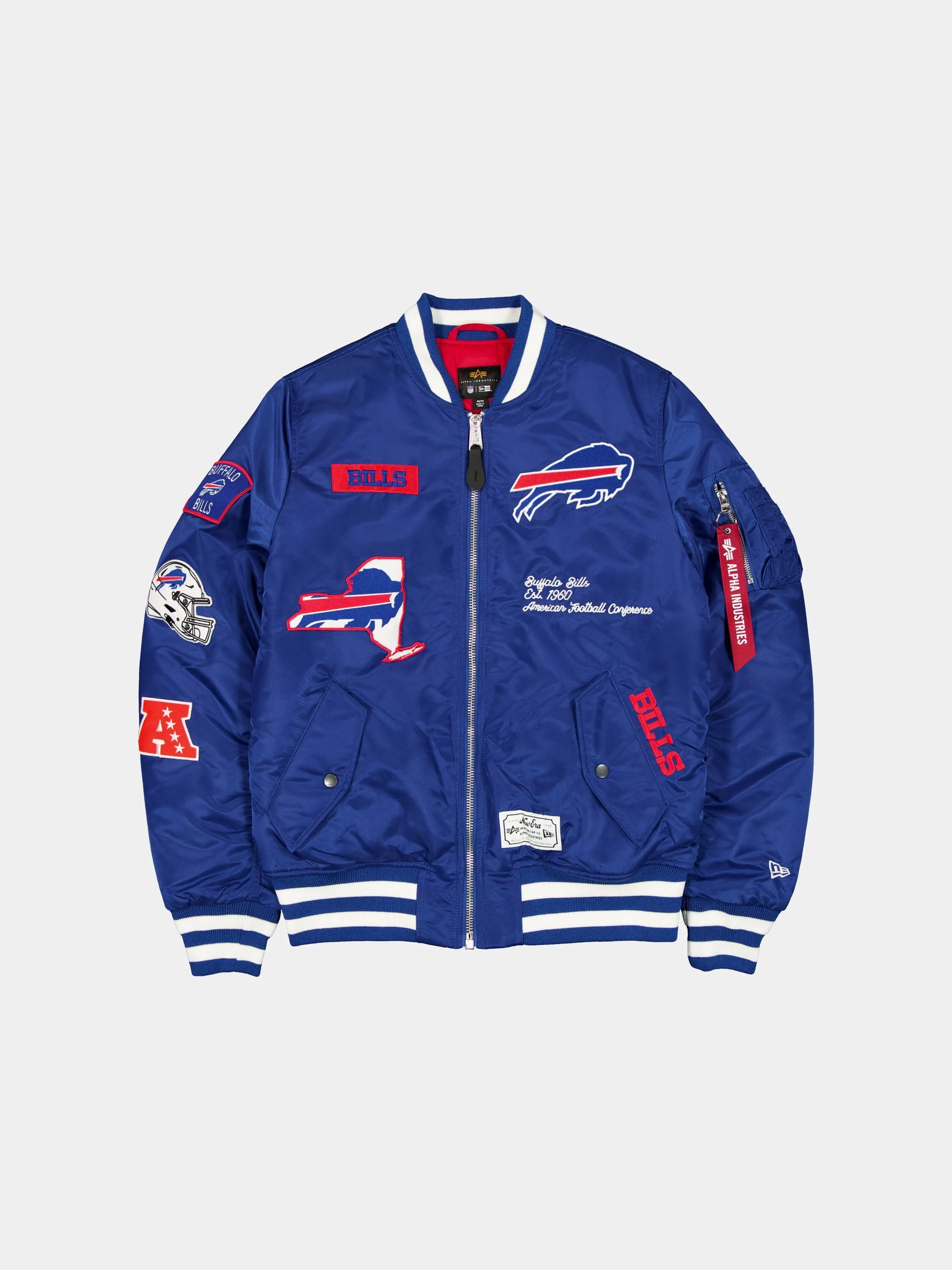 BUFFALO BILLS X ALPHA X NEW ERA MA-1 BOMBER JACKET sold by Alpha Industries