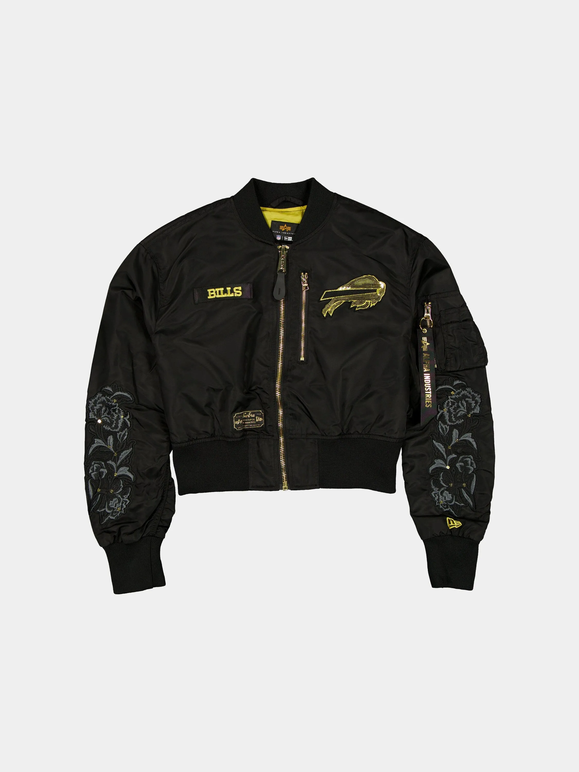 BUFFALO BILLS X ALPHA X NEW ERA L-2B CROPPED BOMBER JACKET WOMENS sold by Alpha Industries