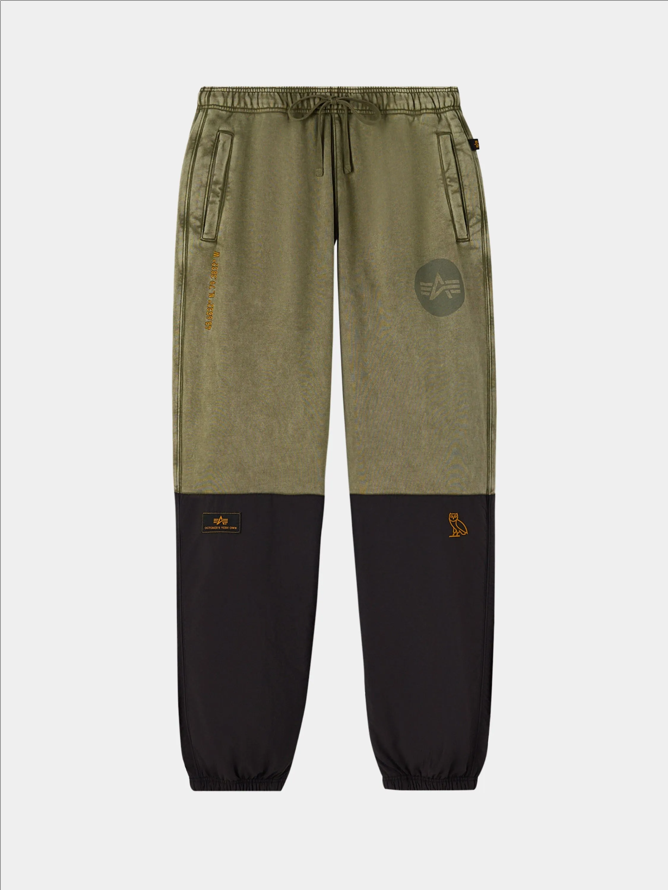 OVO X ALPHA GARMENT DYE FLEECE PANTS sold by Alpha Industries