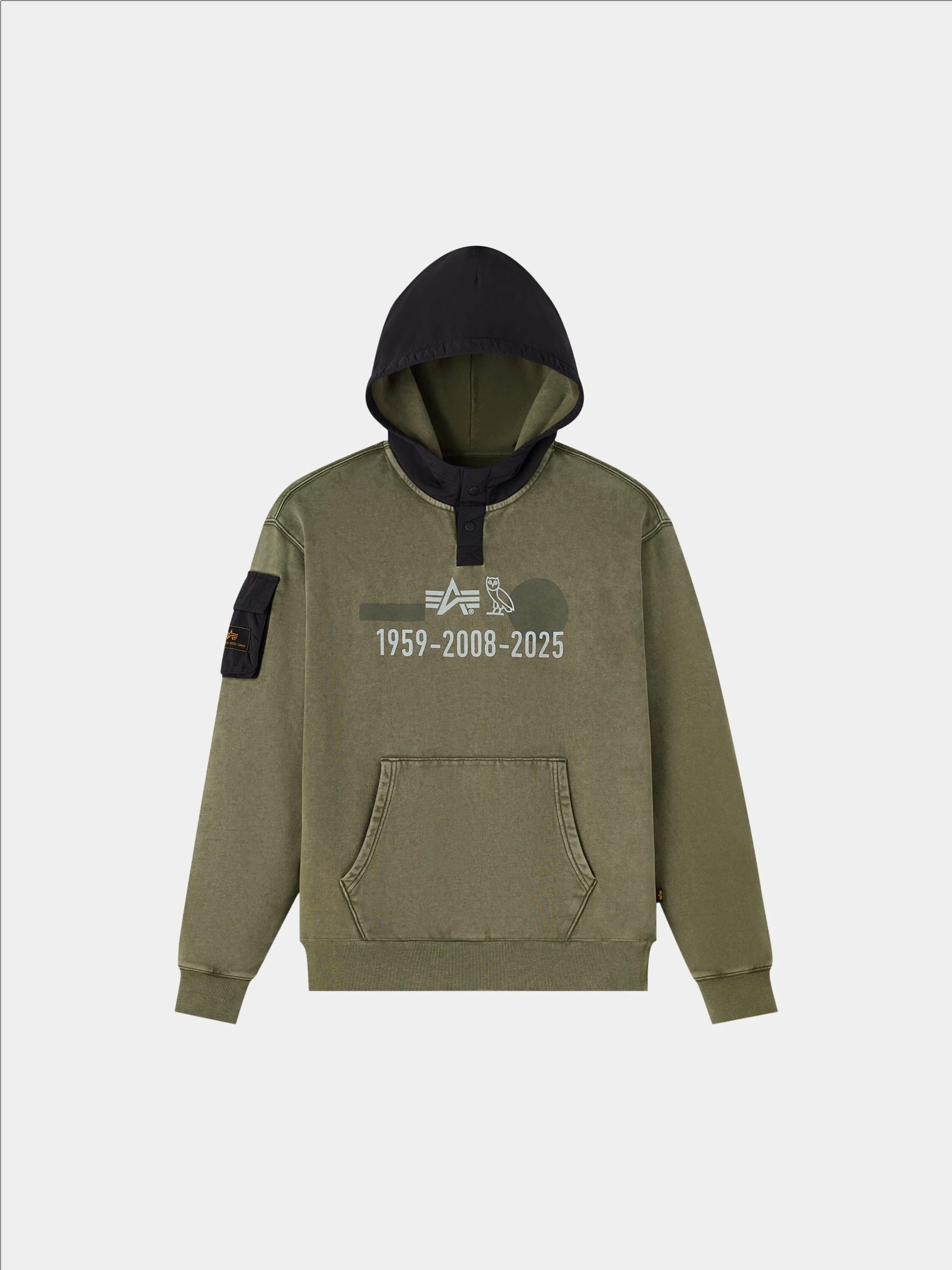 OVO X ALPHA GARMENT DYE HOODIE sold by Alpha Industries