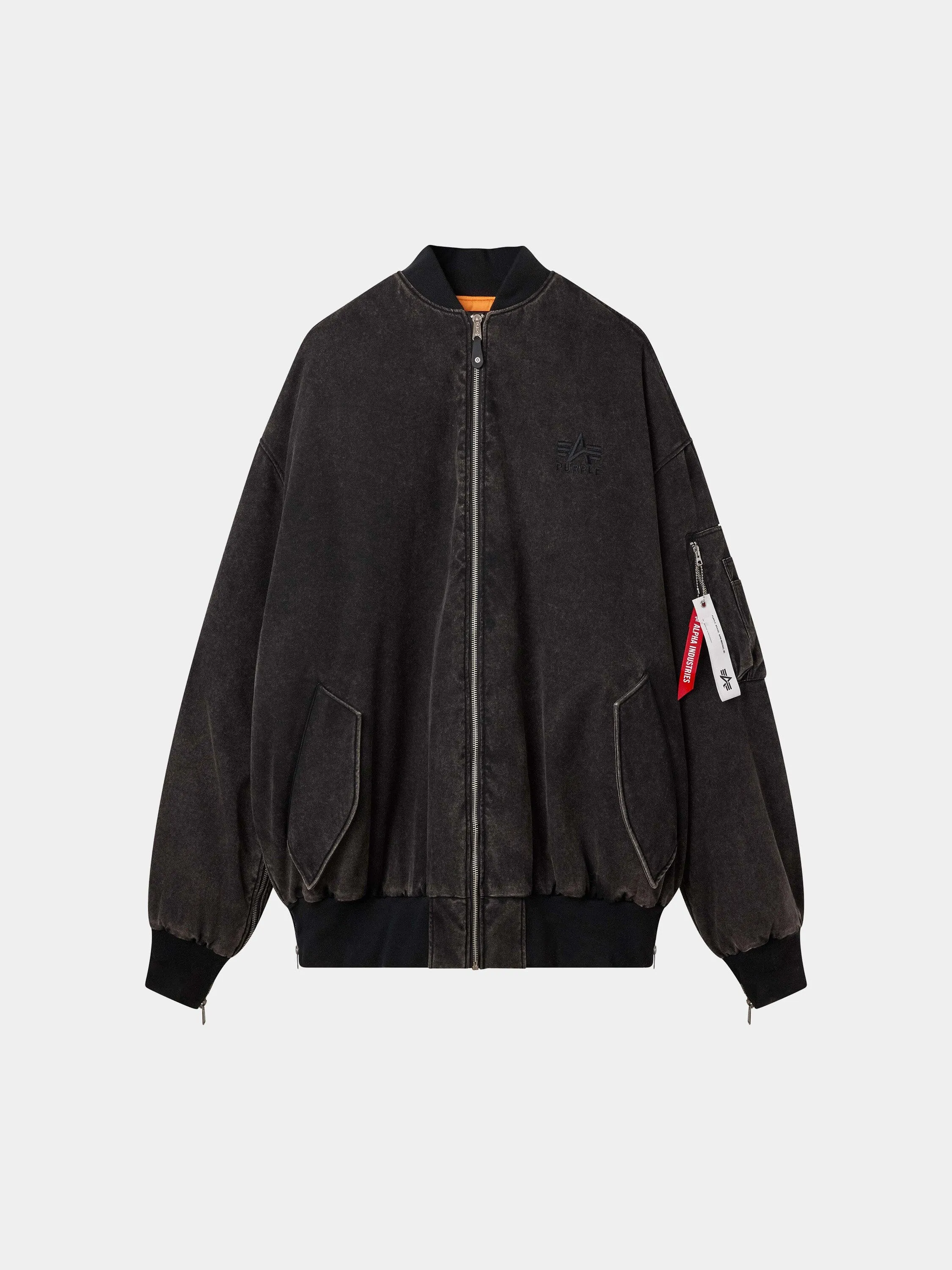 PURPLE X ALPHA GIANT BOMBER sold by Alpha Industries