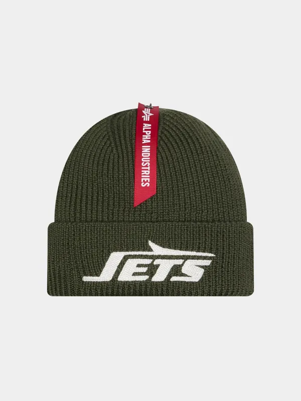 NEW YORK JETS X ALPHA X NEW ERA SHORT CUFF BEANIE sold by Alpha Industries