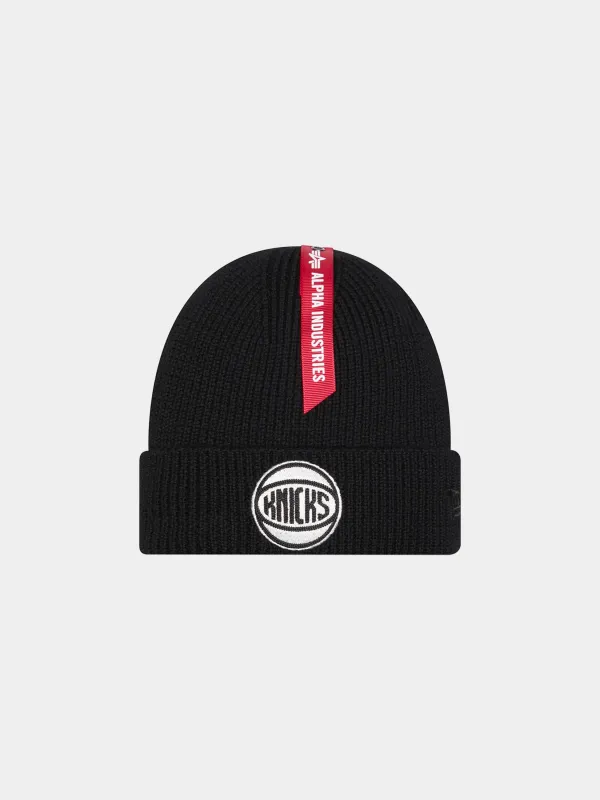 NEW YORK KNICKS X ALPHA X NEW ERA SHORT CUFF BEANIE sold by Alpha Industries