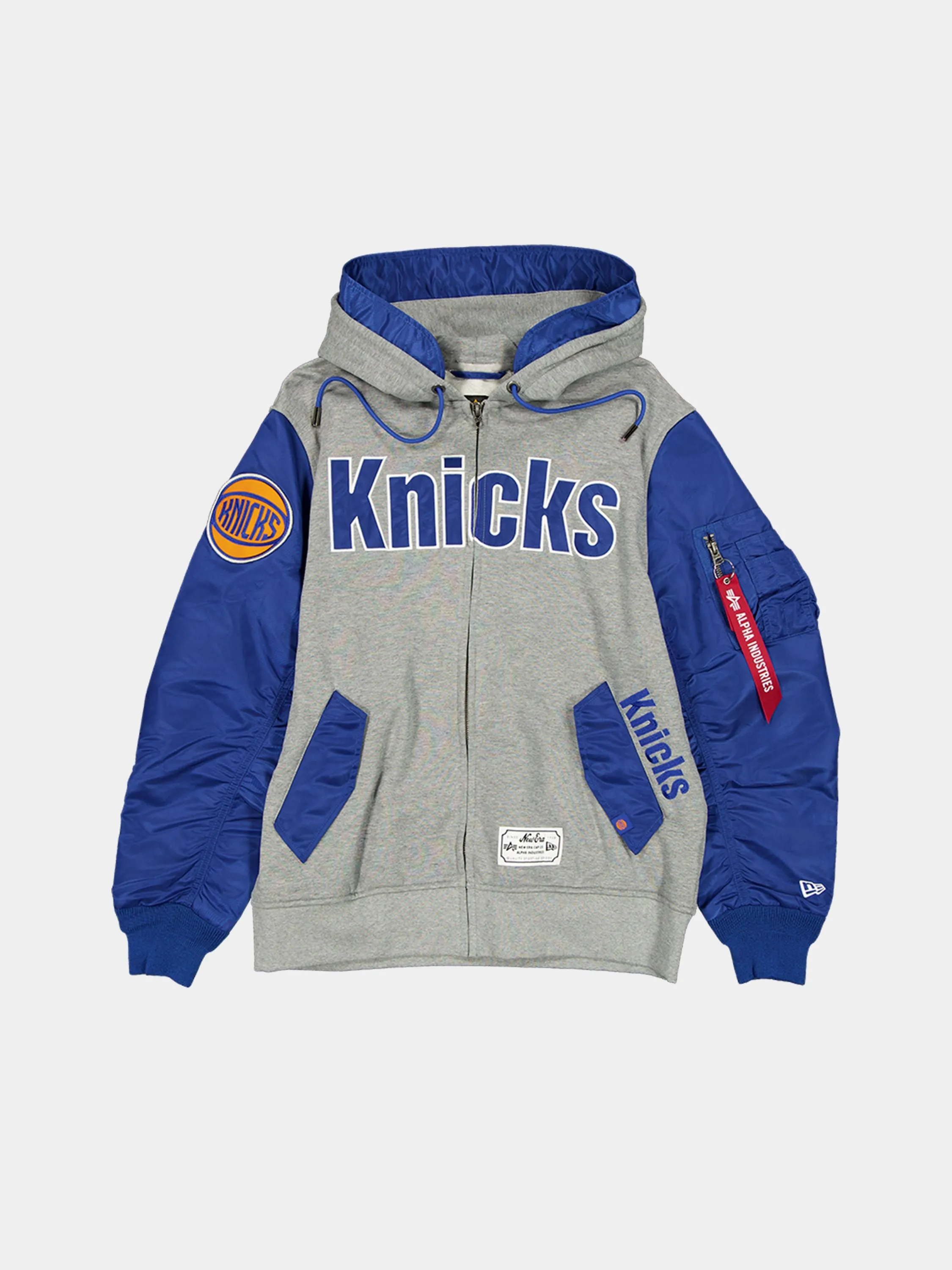 NEW YORK KNICKS X ALPHA X NEW ERA MA-1 ZIP UP HOODIE sold by Alpha Industries