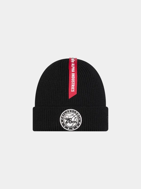 PHILADELPHIA 76ERS X ALPHA X NEW ERA SHORT CUFF BEANIE sold by Alpha Industries