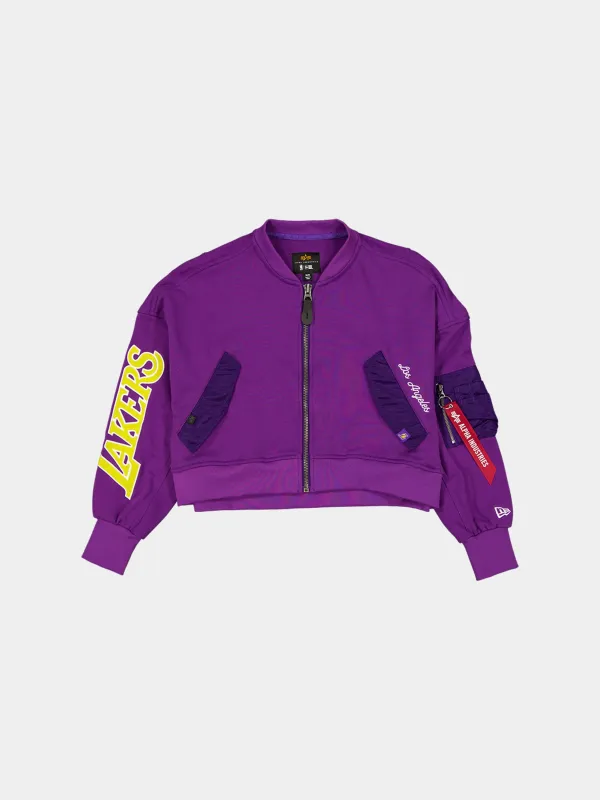 LOS ANGELES LAKERS X ALPHA X NEW ERA L-2B FRENCH TERRY JACKET WOMENS sold by Alpha Industries